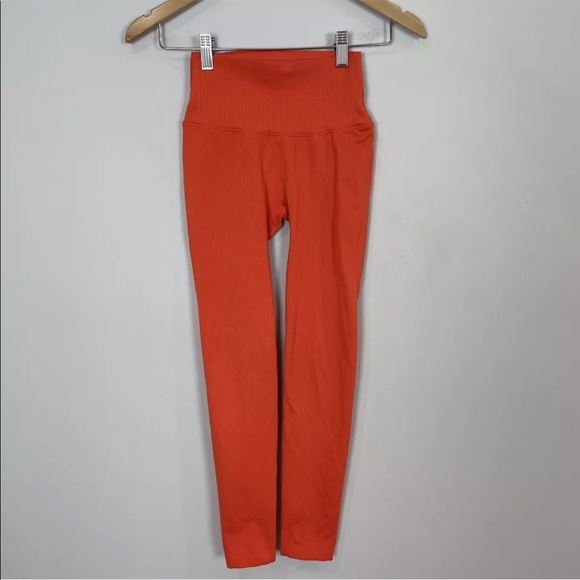 Balance Athletica Pants - Balance Athletica Orange Ribbed Leggings